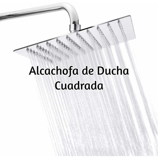 Bearachild Alcachofa de ducha cuadrada redonda Superficie grande 8 10 12  Cromo Acero inoxidable Agua Lluvia arriba Juegos de accesorios de baño No.1  Bearachild HA025924-01